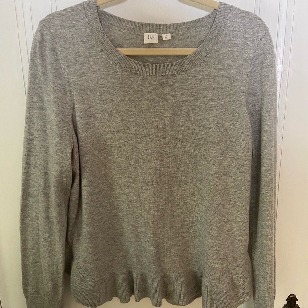 GAP Merino Wool Sweater Ruffle Hem